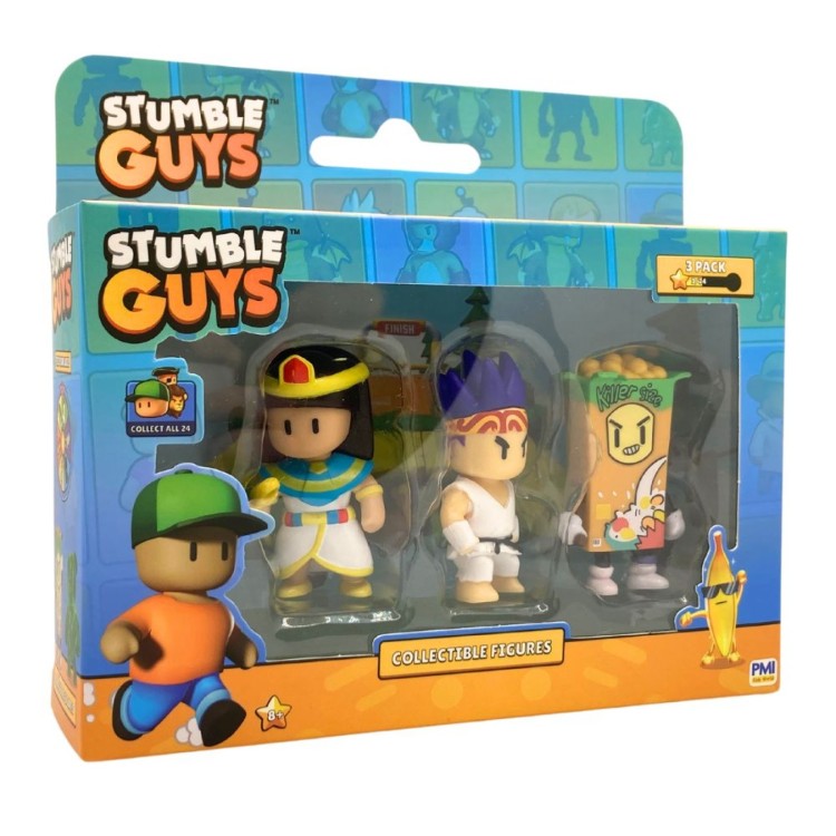 Stumble Guys Triple Pack - Cleopatra, Sensei Firefist and Cereal Killer Figures