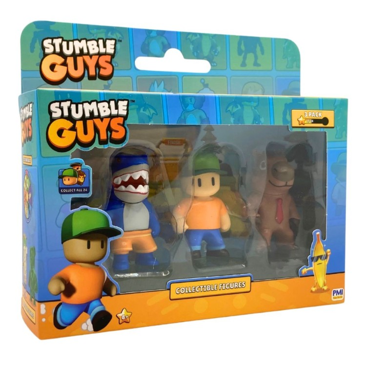 Stumble Guys Triple Pack - Mr.Stumble, Megalodon and Capybara Figures