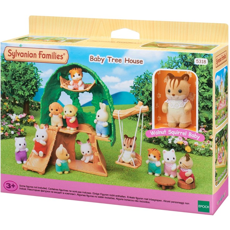 Sylvanian Families Baby Tree House with Walnut Squirrel Baby Figure
