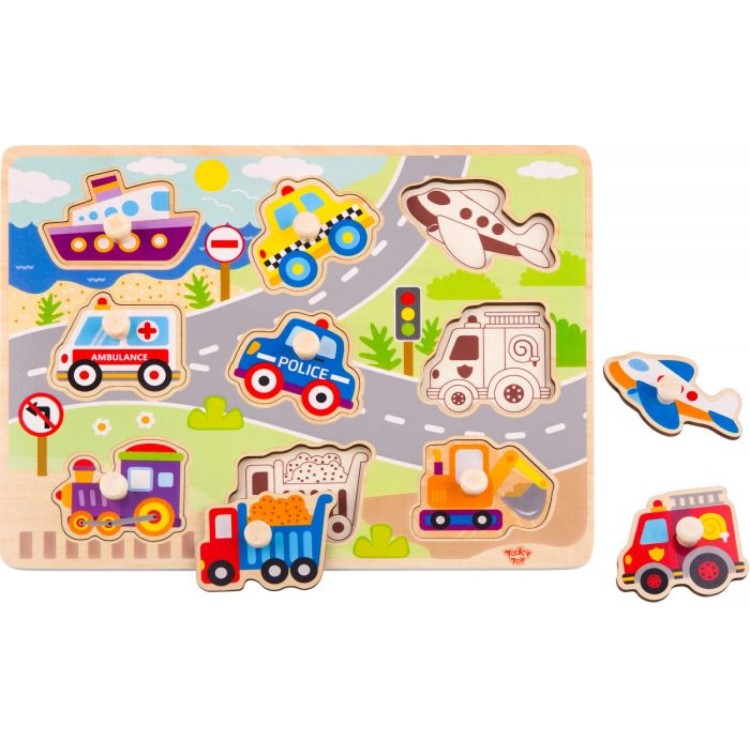 Tooky Toys Wooden Vehicle Puzzle