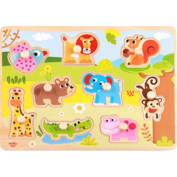 Tooky Toys Wooden Wild Animals Puzzle