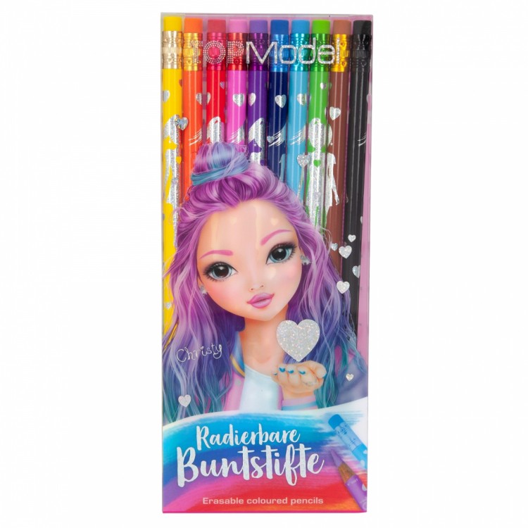 Top Model Erasable Coloured Pencil Set of 10 Pencils