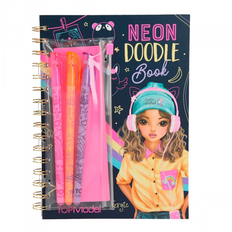 Top Model Neon Doodle Book with Neon Pens