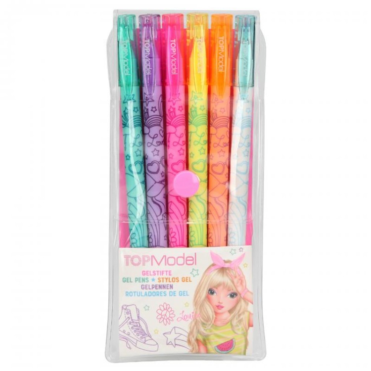 Top Model Pack of 6 Neon Gel Pens