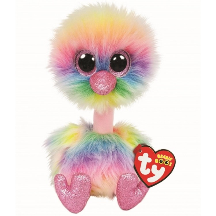 TY Asha the Pastel Ostrich Beanie Boo Regular Size