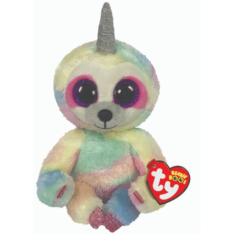 TY Cooper the Sloth with Horn Beanie Boo Regular Size