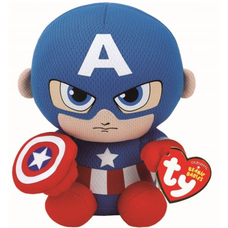 TY Marvel Captain America Beanie Babies Regular Size