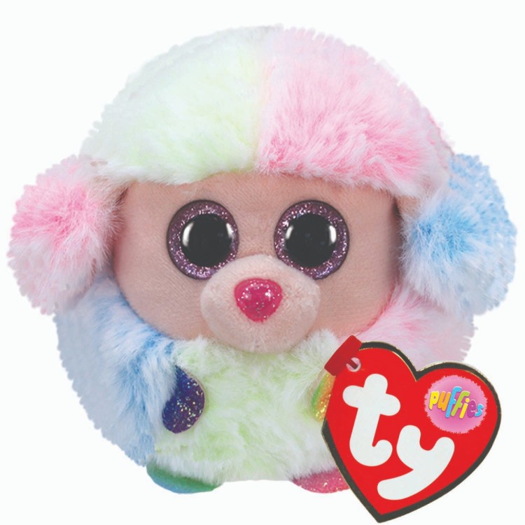 TY Puffies Rainbow the Poodle Plush