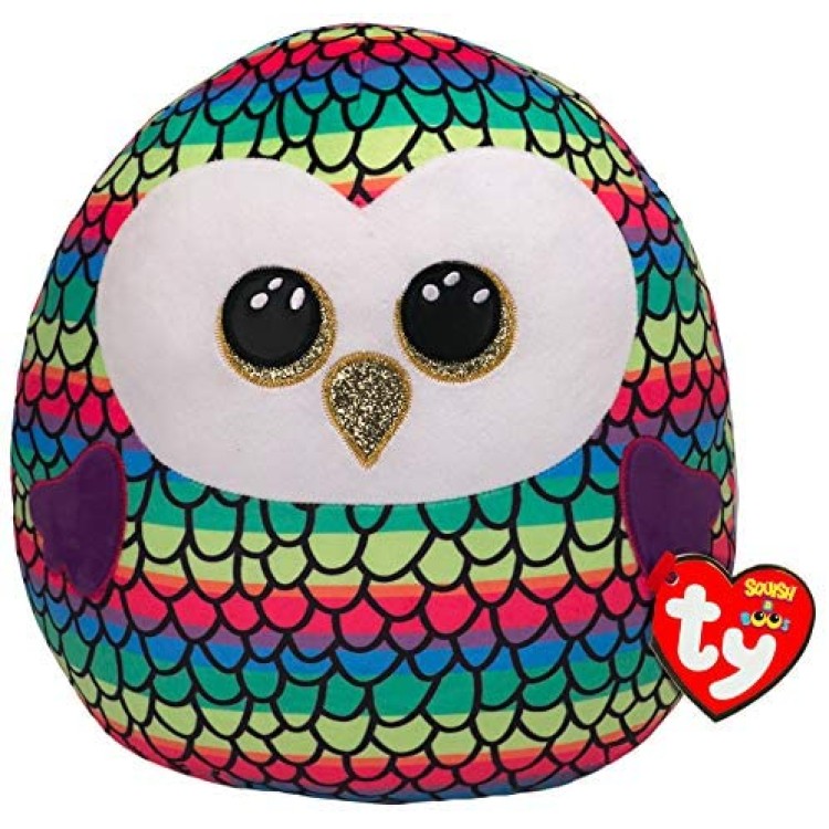 TY Squish a Boos Owen the Rainbow Owl