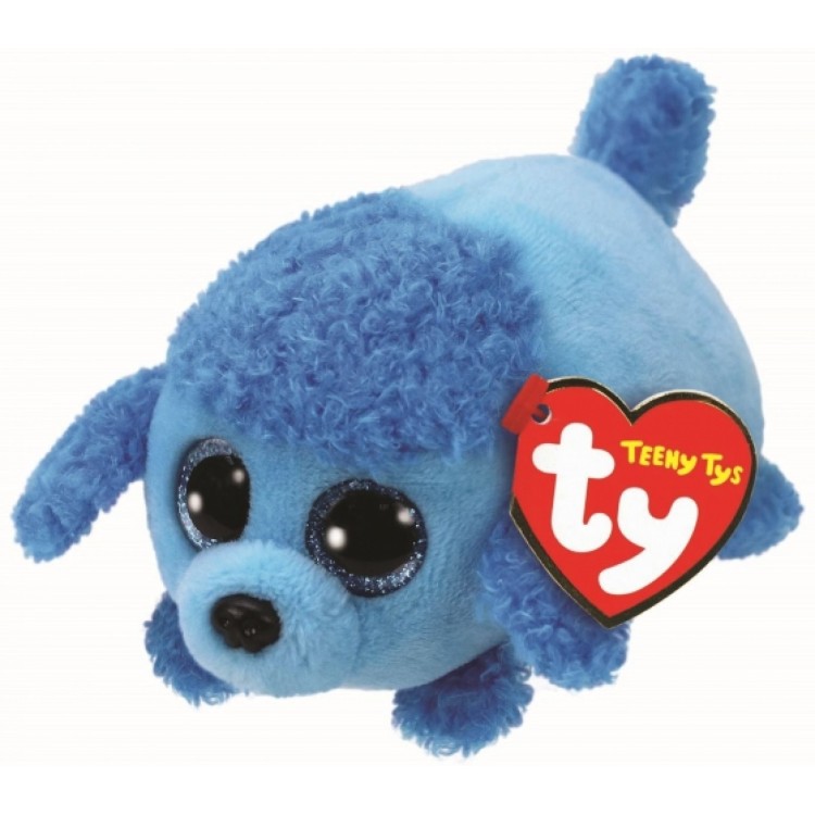 TY Tiny Ty Lexi the Blue Poodle Plush 