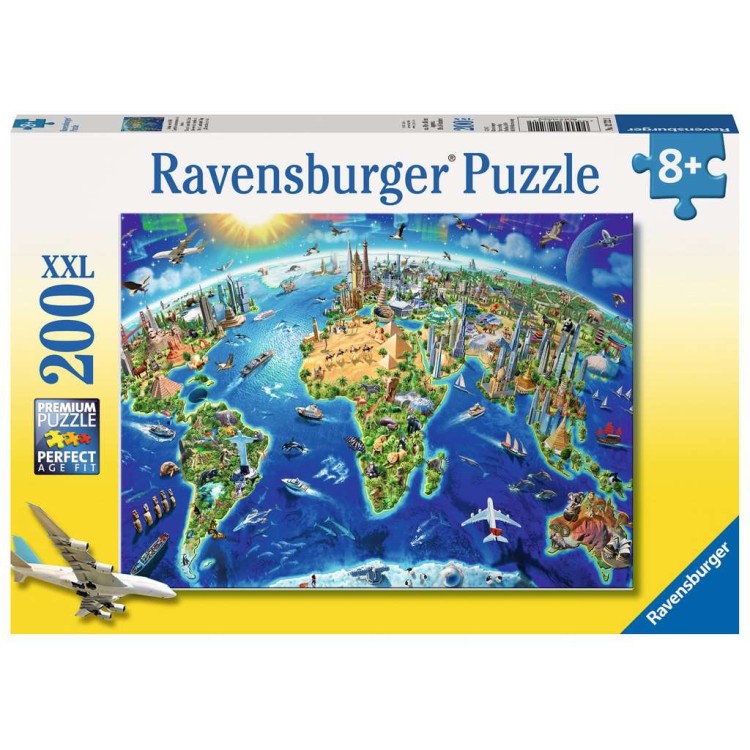 Ravensburger 200XXL Piece Jigsaw Puzzle - World Landmarks Map